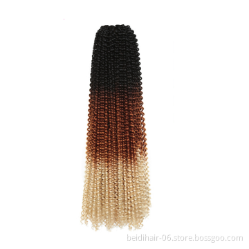 18inch 24inch Freetress Passion Twist Water Wave Long Bohemian Curl Braids Preloop Hook Crochet Curly Synthetic Hair Extension